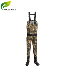 Camo Breathable Rubberboot Waders for Hunting with Rubber Boots